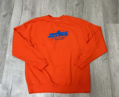 Justin Bieber Justice World Tour 2022 Orange Crewneck Sweatshirt Adult Size  XL • $65