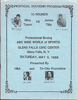 Vintage Original 1986 Mike Tyson Vs. James Tillis Boxing Fight Program Scorebook • $674.95