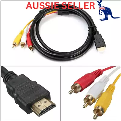 AV Audio Converter Cable Adapter 1080P HDMI Male To 3 RCA S-video TV HDTV DVD • $11.99