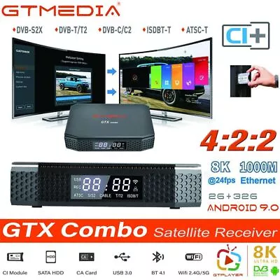 8K DVB S2/T/ATSC 3.0 TV Tuner FTA Satellite TV Receiver Android Smart TV BOX CI+ • $72.99