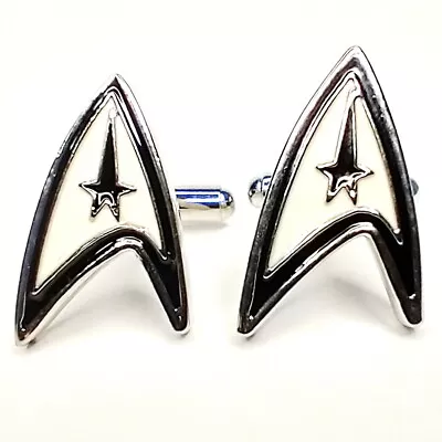 £15.85 • Buy Deluxe Metal Star Trek Command Symbol Logo Cuff Links