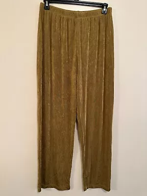Vikki Vi Classic Women's Full Length Pants 1X Gold Pull On Elastic Waist • $39.99