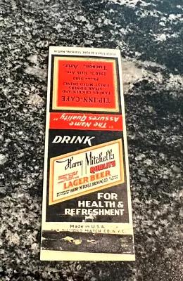 Harry Mitchell's Beer Matchbook Cover El Paso Tx Texas Tip-inn-cafe Tucson Az • $19.99