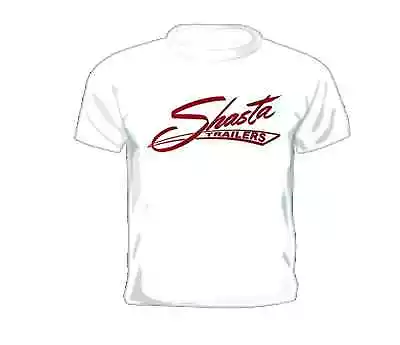 VINTAGE TRAVEL TRAILER T-SHIRT SHASTA TRAILERS In RED LETTERING • $19.99