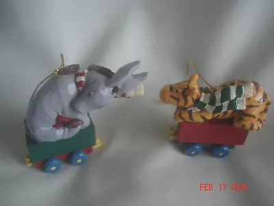 Lot 2 Classic Winnie The Pooh Disney / Midwest Train Ornaments Eeyore & Tigger • $25.99