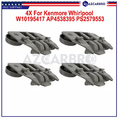 4pcs W10195417 Dishwasher Rack Roller For Whirlpool Kenmore KitchenAid Maytag • $12.63