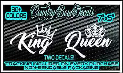 $6.99 • Buy KING And QUEEN Vinyl Decal Sticker Car Truck CROWN Turbo Boost Diesel Princess