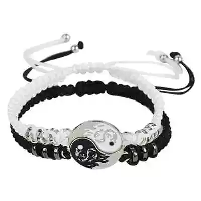 Ying Yang Friendship Bracelets Best Friends Black & White Bnip • $5