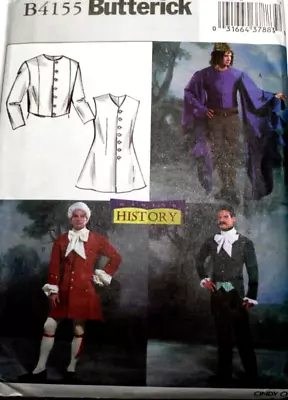 Butterick 4155 Men's Colonial Victorian Costume Sewing Pattern S/M 34-36-38-40 • $12.99