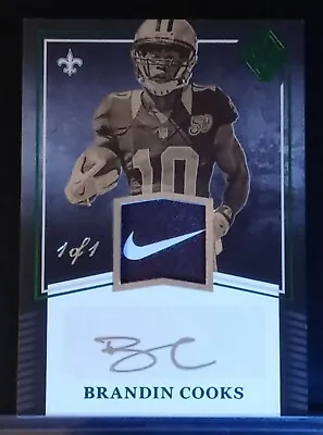 2017 Majestic Green Brandin Cooks Auto #1/1 Nike Patch Autograph Gold Signature • $140