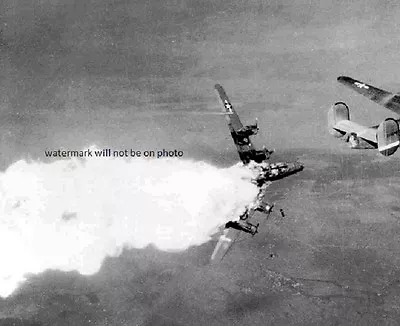 USAF B-24 Liberator Bomber Hit By Flak Over Germany 8 X 10  WWII WW2 Photo 318 • $7.43