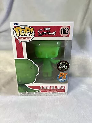 Funko Pop! The Simpsons Glowing Mr. Burns Figure Chase PX Exclusive Protector • $20