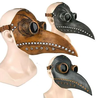 $10.99 • Buy US Halloween Plague Doctor Mask Birds Mouth Long Nose Beak Faux Latex Steampunk