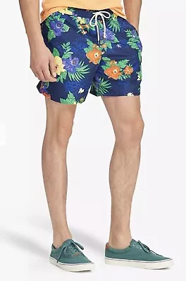 NWT Polo Ralph Lauren Men's Size S  Shorts Navy Floral Print Beach Swim • $35