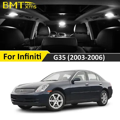 14x White LED Lights Interior Package Kit For Infiniti 2003-2006 G35 Sedan +TOOL • $14.39