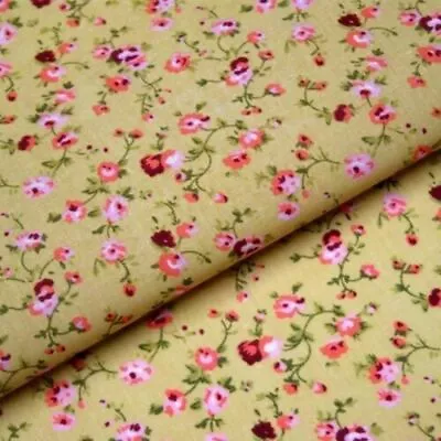 £4.29 • Buy Floral Fabric Polycotton Rose Daisy Material Per Metre Vintage Pink Blue Craft