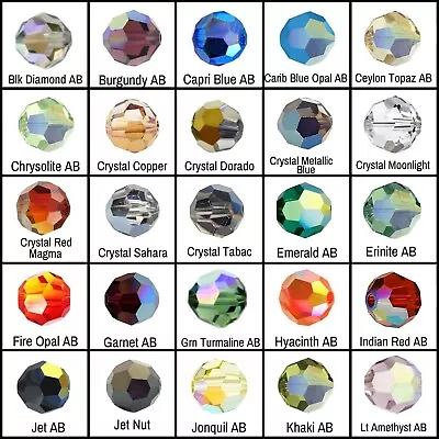 Swarovski 5000 Crystal Round Color AB Beads *You Pick Size & Color* • $6