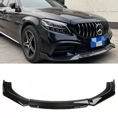 For Mercedes-Benz AMG43 AMG53 Front Bumper Lip Spoiler Splitter Gloss Black  • $57