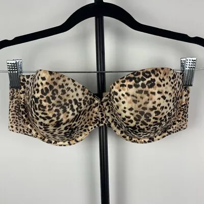 Victoria’s Secret Leopard Print Biofit Multiway Non Slip Strapless Bra 34D • $13.99