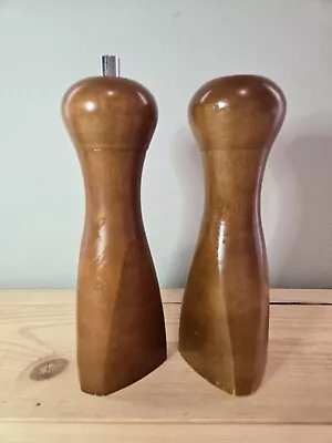 Mid Century Modern Mr Dudley Wood Salt Shaker & Pepper Mill Grinder • $24