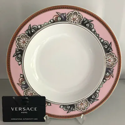 VERSACE Etoiles De La Mer Pink RIM SOUP PLATE 8 1/2 Rosenthal New In BOX  22 Cm • $89