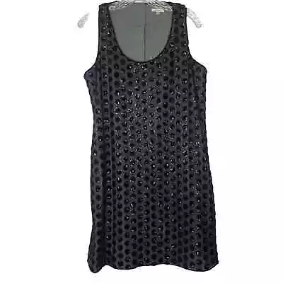 Shoshanna 10 Black Sequin Polka Dot Sleeveless Dress Cocktail • $22.50