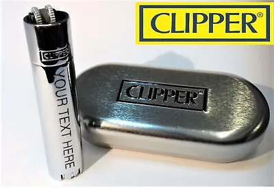 £0.99 • Buy CLIPPER Engraved SILVER CHROME Personalised Lighter Birthday Valentines Gift B