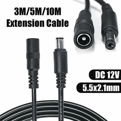 £3.29 • Buy Power Extension Cable For 12V DC 3m 10m 20m CCTV LED & Adapters 2.1mm*5.5mm Jack