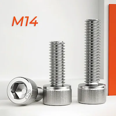 M14 - 14mm 304 Stainless Steel Allen Hex Socket Cap Head Screws Bolts DIN 912 • $3.65
