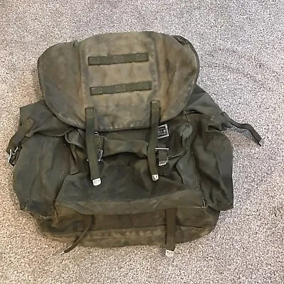 $7.31 • Buy Vintage Heavy Canvas Army Rucksack/fishing Bag/work Bag 
