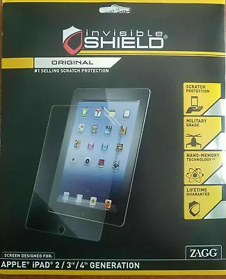 $15 • Buy ZAGG Invisible Shield Scratch Protection Apple IPad 2nd 3rd 4th Gen Revised