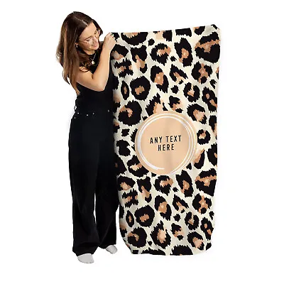 £19.99 • Buy Personalised Beach Towel | Leopard Print | Custom Holiday Towel | Pool Towel