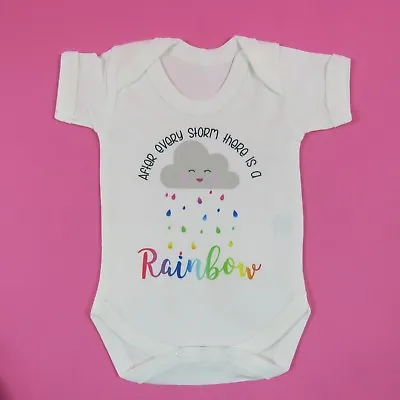Rainbow Baby Vest After Every Storm There Is A RAINBOW MIRACLE Baby Newborn • £10.99