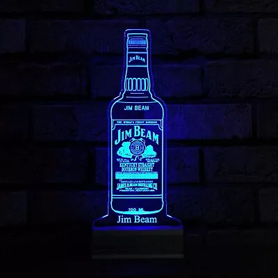 Jim Beam Bottle LED Sign LightBar SignMancaveRemote ControlLightGift • $199