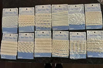 Lot Of  Vintage Lace Trims Great For Junk Journals Crafts Scrapbooking Dolls • $12