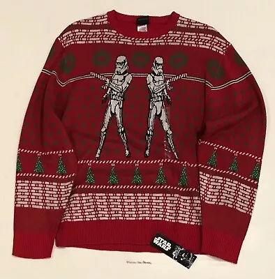 $29.99 • Buy Men's Star Wars Stormtroopers Christmas Sweater Large L NEW Ugly