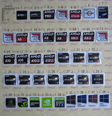 AMD CPU Sticker - Vision A4 A6 A8 A9 A10 A12 E1 E2 Amd Pro + OS Sticker • $1.88