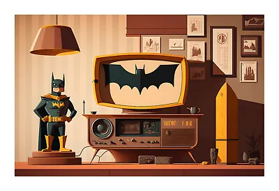 Batman Inspired Mid Century Modern Art Print Mcbm3 • $19.99