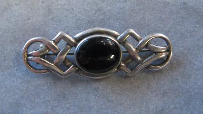 Vintage Boma Sterling Silver Black Onyx Celtic Pin • $25