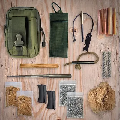 Survival Kit Fatwood Ferro Rod Magnesium Survival Gear Bushcraft Camping Hiking • $29.95