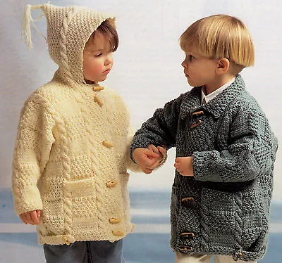 £1.99 • Buy  Aran Patchwork Duffle Coats Collar/Hood 20 - 30  Baby Children Knitting Pattern