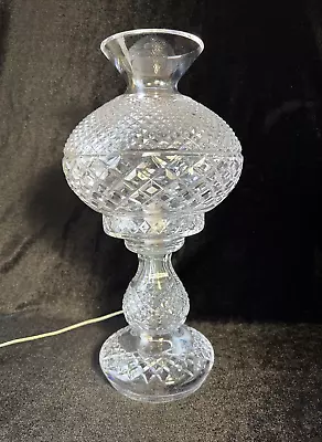 Vintage Waterford Crystal Alana Inishmore Electric Hurricane Lamp 14  Tall #1 • $399.99