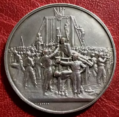 Shooting & Military Preparation Silver Plated Medal By F. VERNON • $29