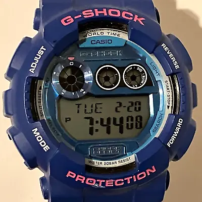 Casio G-Shock Mens 3427 GD-120TS-2 Limited Edition Blue Watch World Time Alarm • $99.99