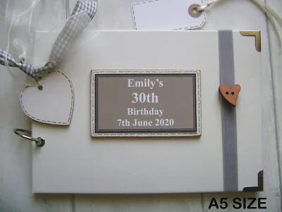 PERSONALISED 30TH Birthday PHOTO ALBUM/SCRAPBOOK/MEMORY/GUEST BOOK A5 Or A4 Size • £13.85