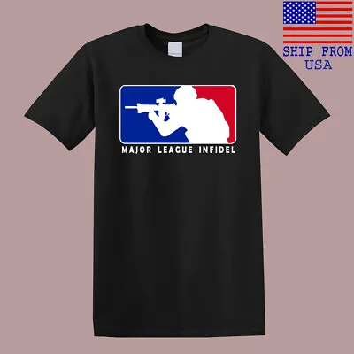 MLI Major League Infidel Logo Men's Black T-Shirt Size S-5XL • $20.23