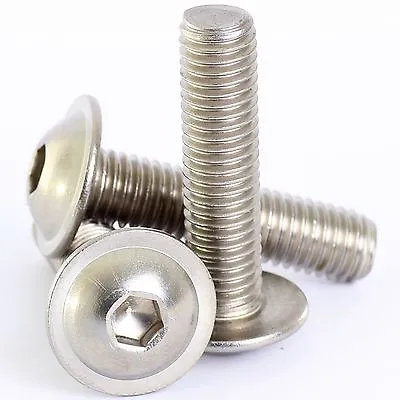 M8 ( 8mm ) A2 STAINLESS STEEL FLANGED BUTTON HEAD SCREWS HEX SOCKET FLANGE BOLTS • £1.12