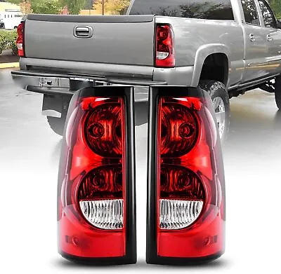 Pair RED Tail Lights Brake Lamps For 1999-2006 Chevy Silverado 1500 2500 3500 • $47.99