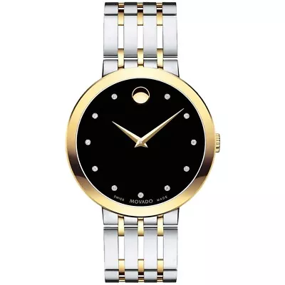 NEW Movado Men's Two-Tone Esperanza Diamond Watch 0607191 MSRP: $1495 • $795