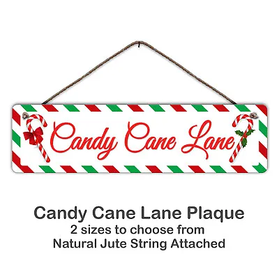 £5.49 • Buy Candy Cane Lane Plaque - Metal Sign, Festive, Holidays, Fun, Cute